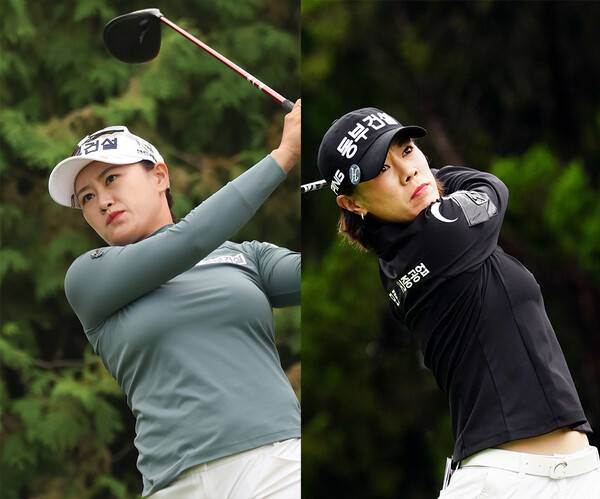 2025년 한국여자프로골프(KLPGA) 투어 신설 대회인 K-푸드 놀부·화미 마스터즈에 참가하는 지한솔, 박주영 프로. 사진제공=KLPGA (사진을 무단으로 사용하지 마십시오.)