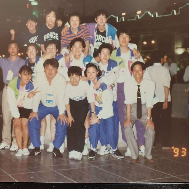 ▲ 이유진 씨의 국가대표 시절. 1993년에 찍은 대표팀 단체 사진이다.