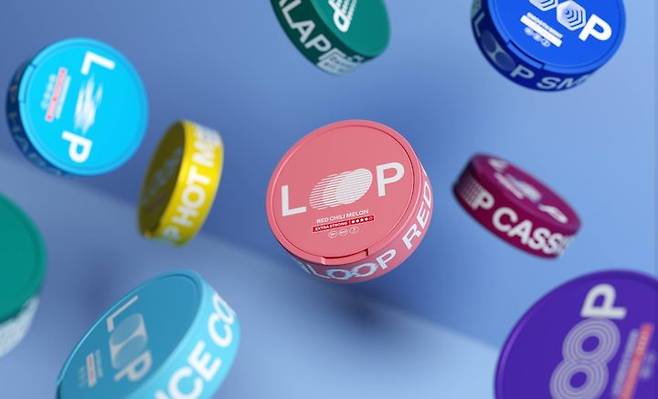 [서울=뉴시스] ASF사의 니코틴 파우치 제품 'LOOP' 모습.(사진=ASF SNS 캡처) *재판매 및 DB 금지