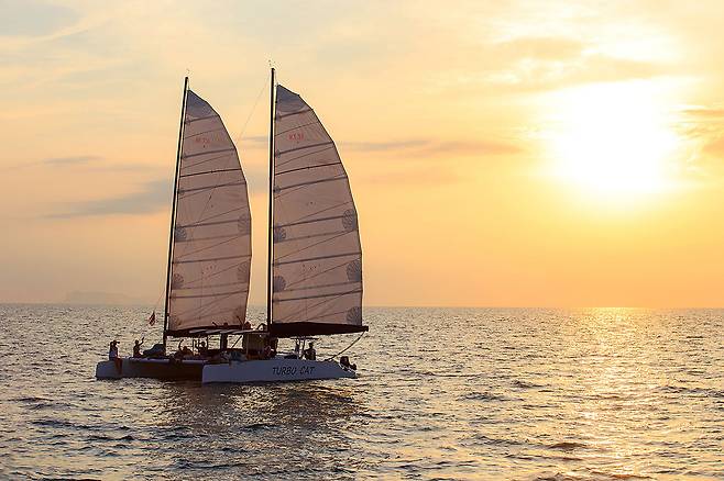 팜투어 코사무이 신혼여행 선택 일정 중 프라이빗 커플 단독 요트 투어 사진제공|팜투어