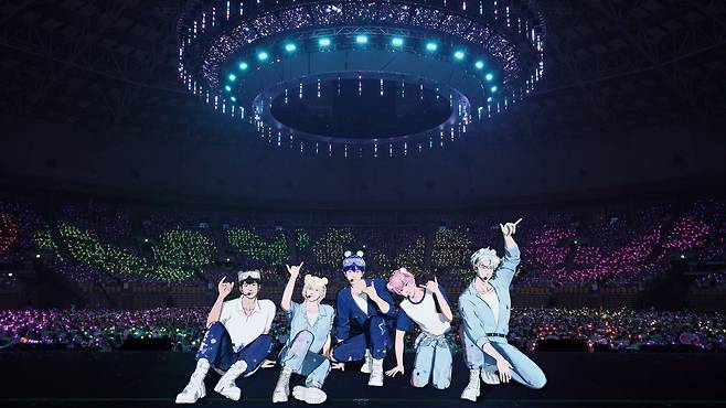 Virtual boy band Plave held a concert at KSPO Dome in Songpa District, southern Seoul, in August. [SCREEN CAPTURE]