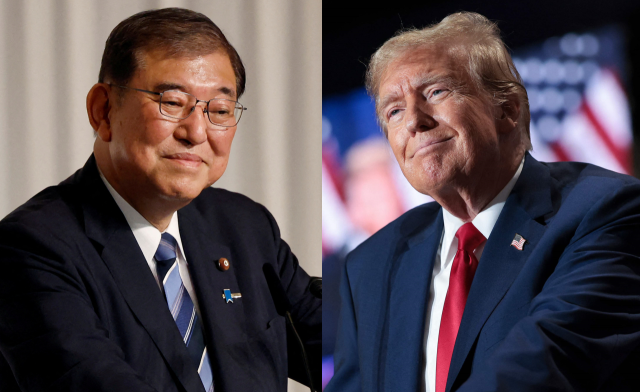 이시바 시게루(왼쪽) 일본 총리와 도널드 트럼프 미국 대통령. 연합뉴스