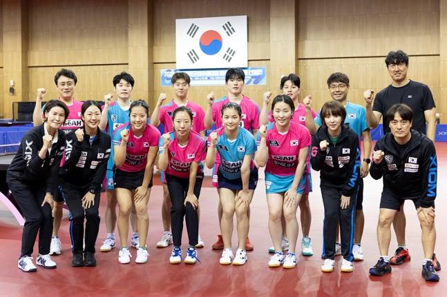 한국 탁구 국가대표팀 단체사진. /사진=대한탁구협회 제공