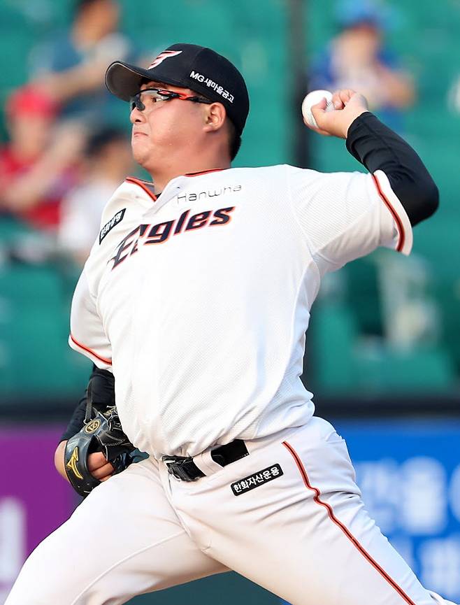 2018년 준플레이오프 4차전에 한화이글스 선발투수로 나섰던 좌완 박성웅. 사진=뉴시스