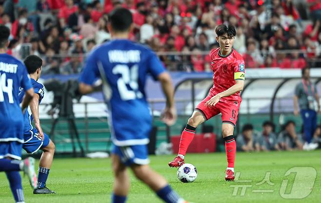 4개월 만에 축구대표팀에 복귀한 황인범. /뉴스1 ⓒ News1 김도우 기자
