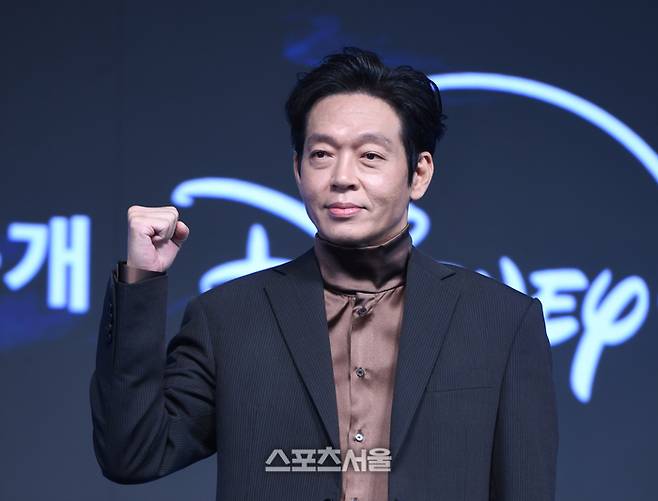 박지환이 지난달 23일 서울 논현동 엘리에나 호텔에서 진행된 디즈니+ 오리지널 시리즈 ‘탁류’ 제작발표회에서 포즈를 취하고 있다. 사진 | 최승섭기자 thunder@sportsseoul.com