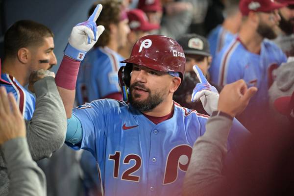 슈와버는 홈런 두 방으로 팀 공격을 이끌었다. 사진= Jayne Kamin-Oncea-Imagn Images= 연합뉴스 제공