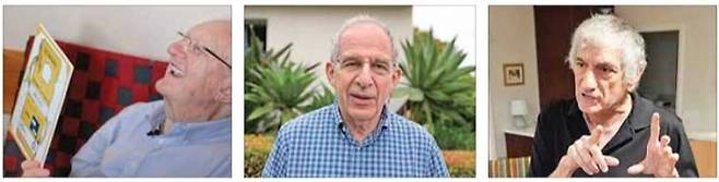 올해 노벨 물리학상 수상자로 선정된 존 클라크 미국 버클리 캘리포니아대(UC 버클리) 물리학과 명예교수가 7일(현지시간) 평생 캠퍼스 주차권을 받고 기뻐하고 있다(왼쪽). 클라크 교수와 함께 노벨 물리학상을 수상한 프랑스 국적의 미셸 드보레(가운데)  예일대 교수 겸 UC샌타바버라 교수와 존 마티니스(오른쪽)  UC샌타바버라 교수. 마티니스 교수는 2023년 6월 한국에서 열린 ‘퀀텀 코리아 2023’ 행사에 참여하기도 했다.    AFP·AP·노벨재단 제공