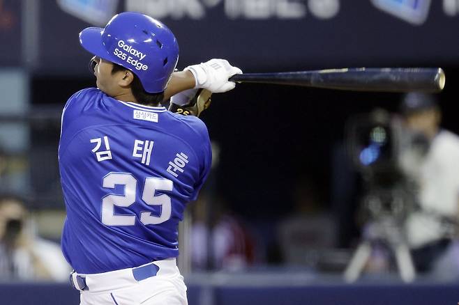 삼성 김태훈이 9일 인천 SSG와 준PO 1차전에 선발 출전한다. 올해 가을야구에서 처음으로 선발 라인업에 이름을 올렸다. 뉴시스