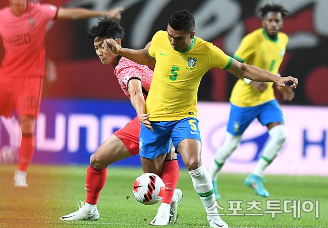 2022년 한국-브라질 평가전에 출전한 카세미루 / 사진=DB
