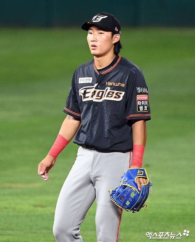 6일 오후 인천SSG랜더스필드에서 열린 한화 이글스와 SSG 랜더스의 퓨처스 경기, 6회말 한화 송호정이 수비에 임하고 있다. 엑스포츠뉴스 DB