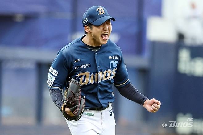 NC 구창모가 대구 삼성전에서 삼진을 잡은 뒤 포효하고 있다. 사진 | NC 다이노스