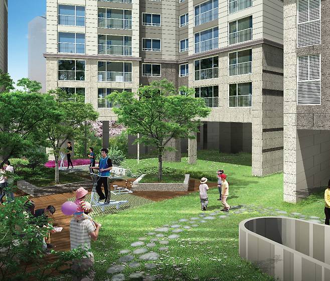 필로티로 1층을 비운 가상 이미지. 업계