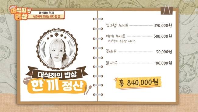 코미디TV ‘대식좌의 밥상’ 제공