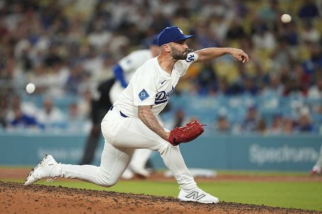 [로스앤젤레스=AP/뉴시스] 메이저리그 LA 다저스 투수 태너 스콧. 2025.09.18.