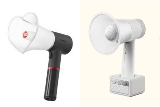 더보이즈(왼쪽)와 QWER의 응원봉 논란은 K팝 업계 불문율과 맞닿아있으며 이를 두고 두 팬덤 간의 의견 차이가 커 쉽게 사그라지지 않고 있다./스마트 스토어 캡처