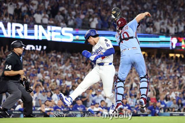 LA 다저스 김혜성이 끝내기 득점을 올리고 있다./게티이미지코리아