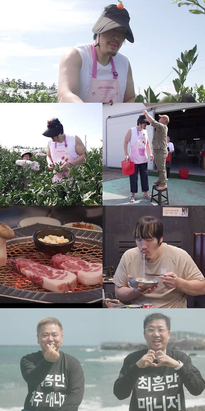 [서울=뉴시스] 11일 오후 11시10분 방송되는 MBC TV 예능물 '전지적 참견 시점'에서 최홍만이 귤 농장 일꾼으로 변신한 모습이 펼쳐진다. (사진=MBC TV '전지적 참견 시점' 제공) 2025.10.11. photo@newsis.com *재판매 및 DB 금지