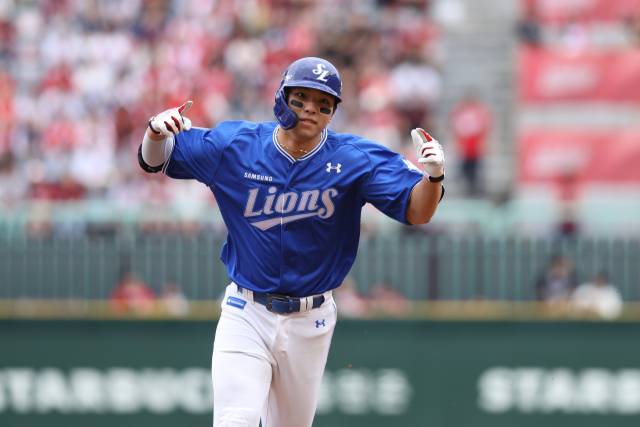 삼성 라이온즈의 김영웅. 삼성 제공