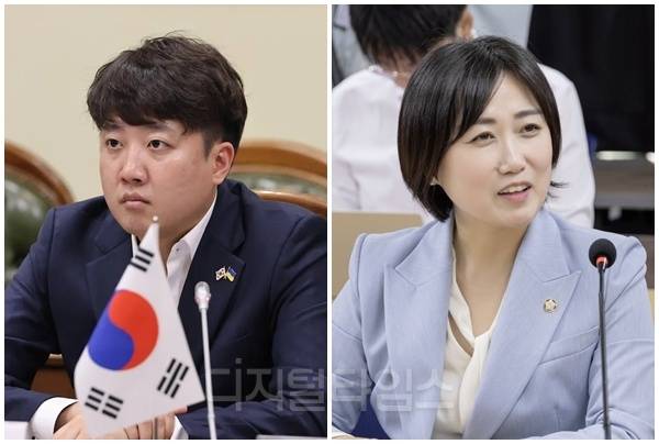 이준석(왼쪽) 개혁신당 대표와 백승아 더불어민주당 원내대변인. [디지털타임스 DB]