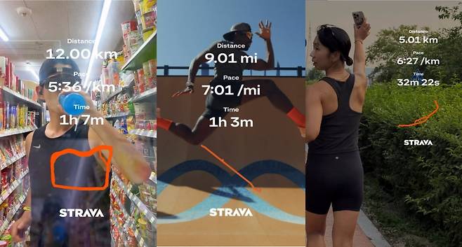 국내외 러너들 사이에서 피트니스 어플 '스트라바'를 통해 러닝 기록을 인증하는 방식이 인기를 끌고 있다./사진=runner_junco, sunny_outside._ 인스타그램 제공