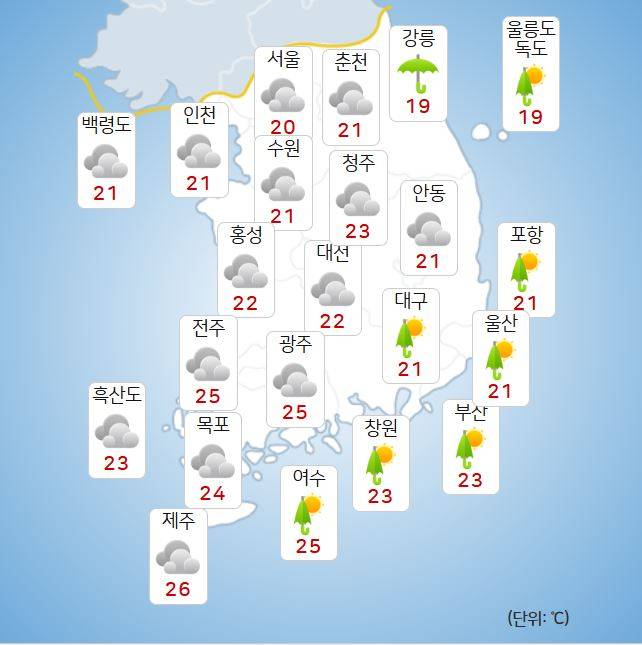 ⓒ기상청 내일(14일) 오후 날씨