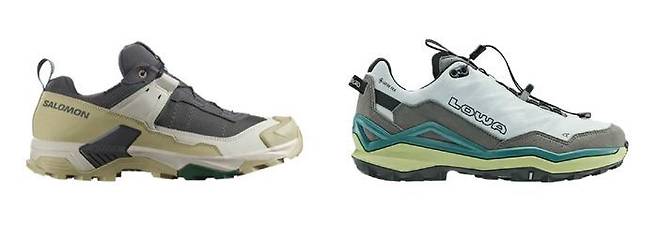 (왼쪽부터) 고어텍스 소재가 적용된 살로몬의 ‘X울트라5 GTX', 로바의 '매독스 프로 GTX LO SL’.ⓒ고어코리아