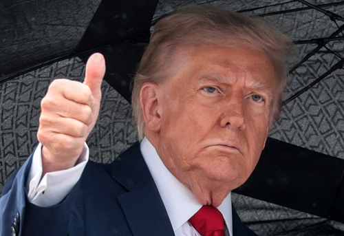 도널드 트럼프 미국 대통령이 12일(현지시간) 중동 방문을 위해 워싱턴DC 인근의 앤드루스 공군기지에서 에어포스원(대통령 전용기)에 탑승하고 있다. 로이터연합뉴스