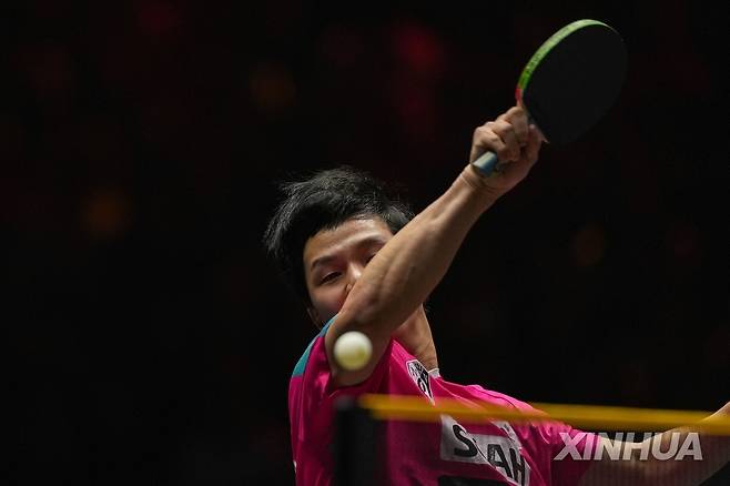 안재현의 이달 초 WTT 차이나 스매시 경기 장면 [신화=연합뉴스]