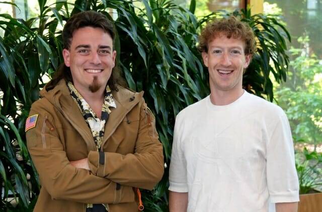 팔머 러키 안두릴 창업자와 마크 저커버그 메타 CEO (사진=안두릴)