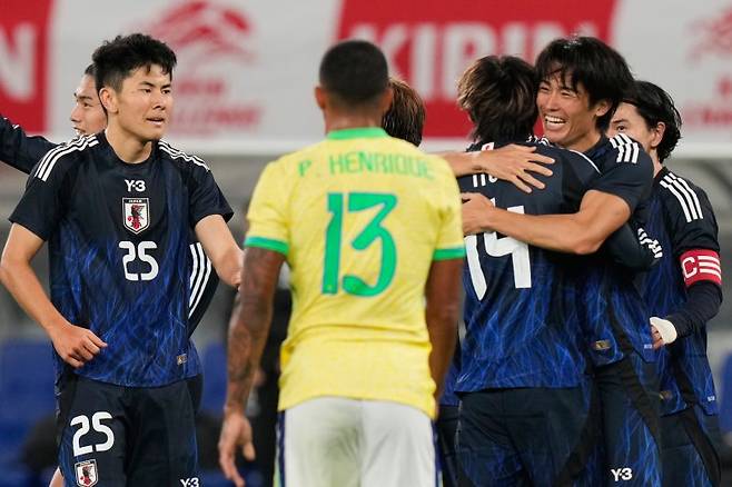 일본, 브라질과 평가전서 3-2 역전골.뉴시스