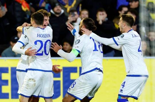 골 세리머니 하는 코소보 선수들. 사진[로이터=연합뉴스]