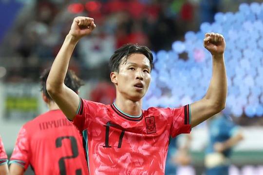 선제골의 주인공은 엄지성. 사진[연합뉴스]
