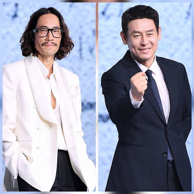 류승범과 설경구가 같은 무대 위에서 전혀 다른 온도로 시선을 사로잡았다.사진=천정환 기자