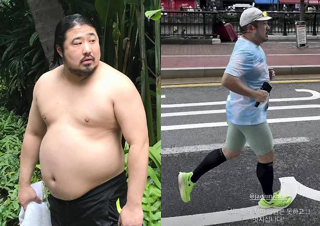 개그맨 강재준이 확 달라진 옆태를 뽐냈다. /사진=강재준 인스타그램