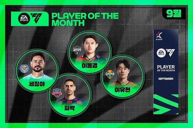 [서울=뉴시스] K리그1 2025시즌 9월 이달의 선수상 경쟁 후보 이미지. (사진=한국프로축구연맹 제공) *재판매 및 DB 금지