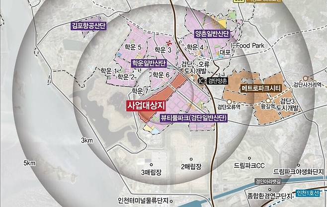 ▲ 검단2산업단지 위치와 주변 지역 현황도. /이미지출처=인천시