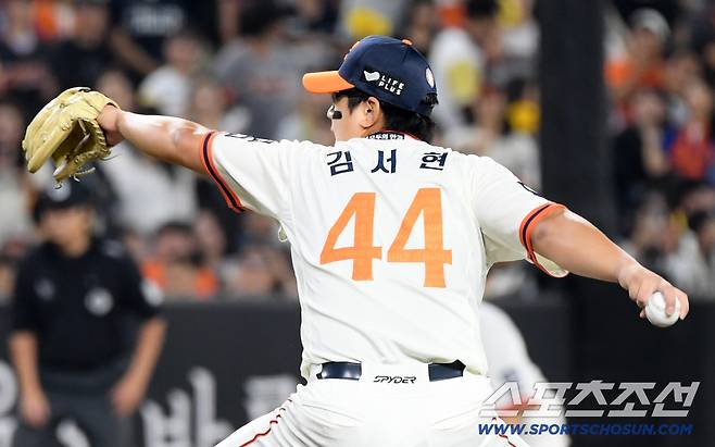 26일 대전 한화생명볼파크에서 열린 한화 이글스와 LG 트윈스의 경기. 한화 김서현이 역투하고 있다. 대전=박재만 기자 pjm@sportschosun.com/2025.09.26/