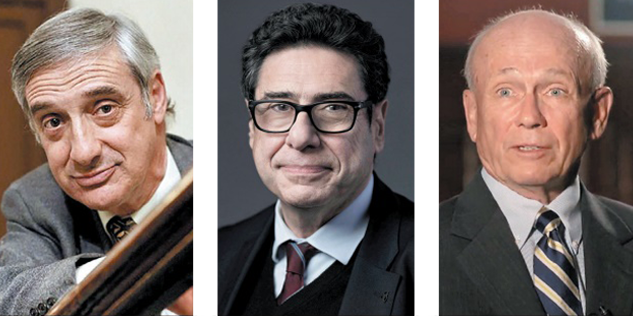 올해 노벨 경제학상 수상자로 선정된 조엘 모키어(사진 왼쪽) 미국 노스웨스턴대 교수, 필리프 아기옹(가운데) 프랑스 콜레주 드 프랑스 교수, 피터 하윗 미 브라운대 교수./로이터·AFP 연합뉴스·유튜브