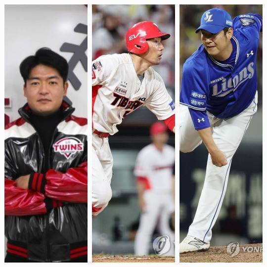 왼쪽부터 심창민, 서건창, 송은범