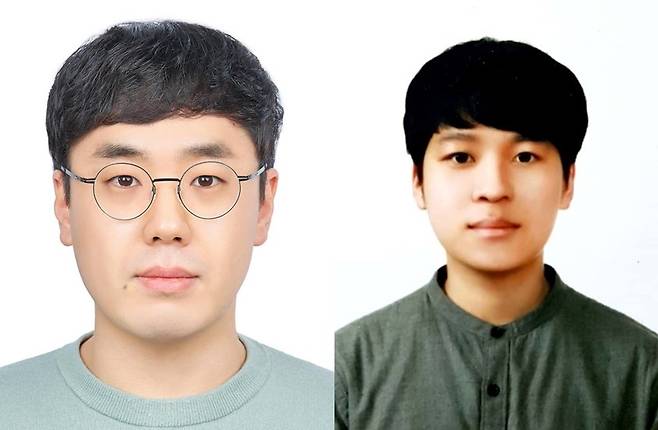 주경돈(왼쪽) UNIST 교수와 김준수 연구원.[UNIST 제공]