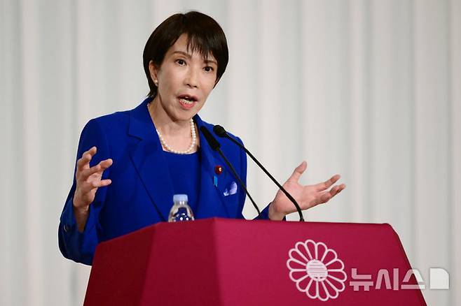 [도쿄(일본)=AP/뉴시스] 다카이치 사나에 일본 자유민주당 총재. 2025.10.15.