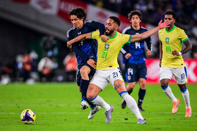일본과 브라질의 치열한 경기. 연합뉴스