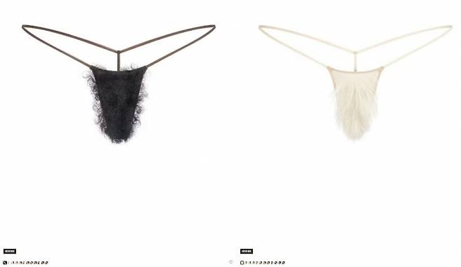 스킴스가 최근 선보인 ‘얼티밋 부시’라는 이름의 인조 음모 속옷. 스킴스 홈페이지 캡 처