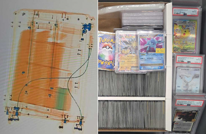 싱가포르 출입국관리국(ICA)은 지난 10일(현지시간) 소지한 포켓몬 트레이딩 카드를 신고하지 않고 창이공항을 통해 입국하던 남성을 적발해 세관 조사를 진행했다고 밝혔다. 싱가포르 ICA 제공