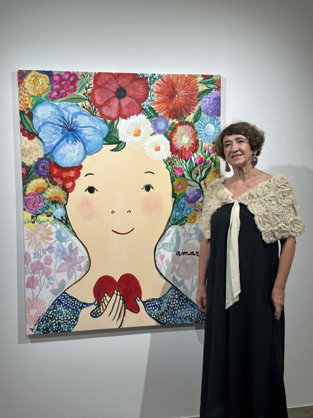 부산 해운대구 소울아트스페이스에서 만난 스페인 화가 에바 알머슨. 김은영 기자 key66@