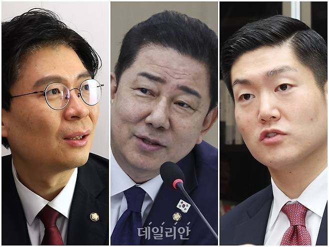조정훈 국민의힘 의원, 김병기 더불어민주당 원내대표, 김재섭 국민의힘 의원(사진 왼쪽부터) ⓒ데일리안