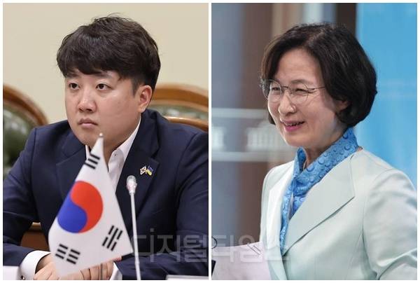 이준석(왼쪽) 개혁신당 대표와 추미애 법제사법위원회 위원장. [디지털타임스 DB]