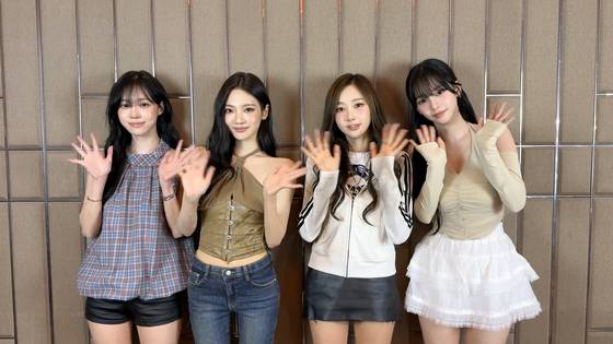 Girl group aespa delivered a welcome message for Apple Music's press briefing on its latest updates, which was held in southern Seoul on Oct. 16. [APPLE KOREA]