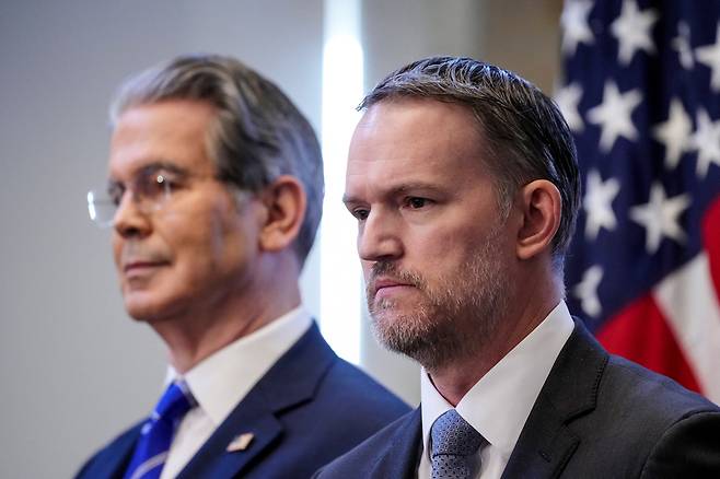 스콧 베선트 미 재무장관과 제이미슨 그리어 미 무역대표부 대표 [로이터]